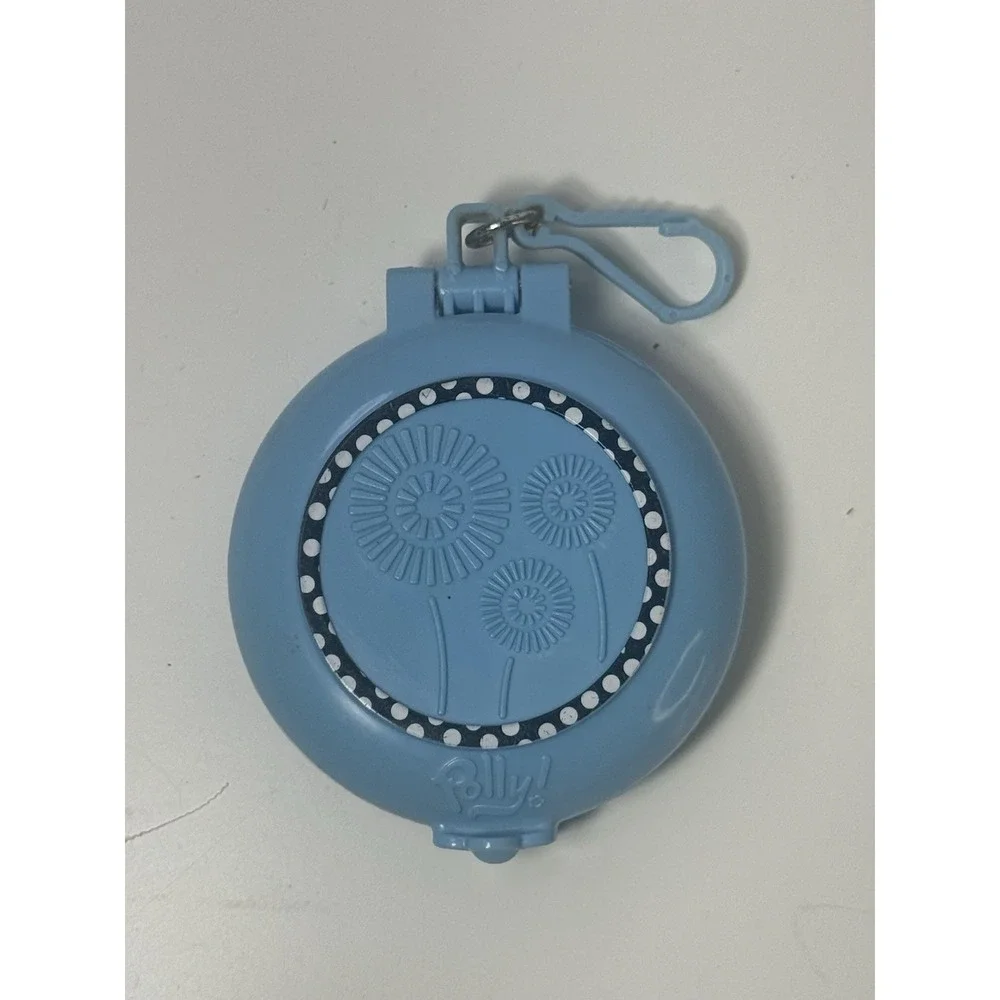 Polly Pocket Vintage Blue 2004 Compact Chicks Mirror Clip On